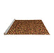 Sideview of Machine Washable Abstract Orange Modern Area Rugs, wshabs4458org