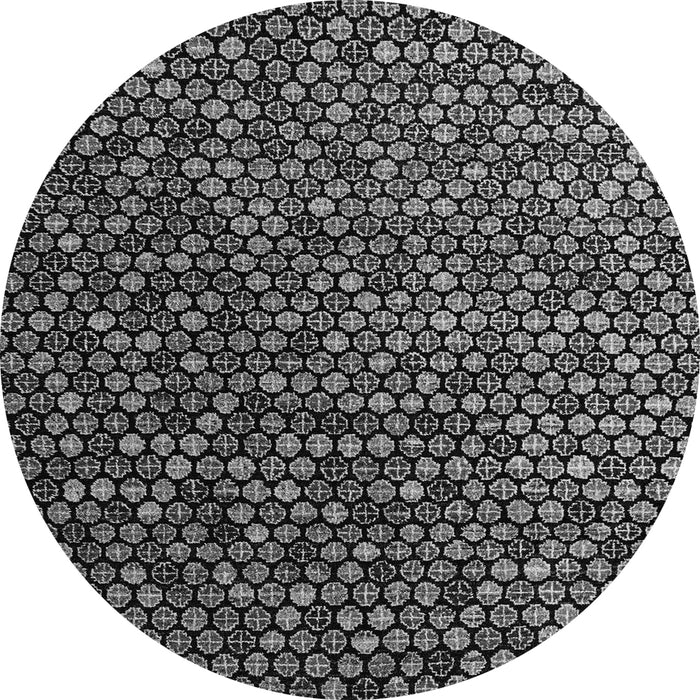 Round Abstract Gray Modern Rug, abs4458gry