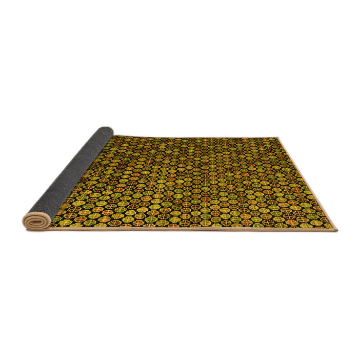 Sideview of Abstract Yellow Modern Rug, abs4458yw