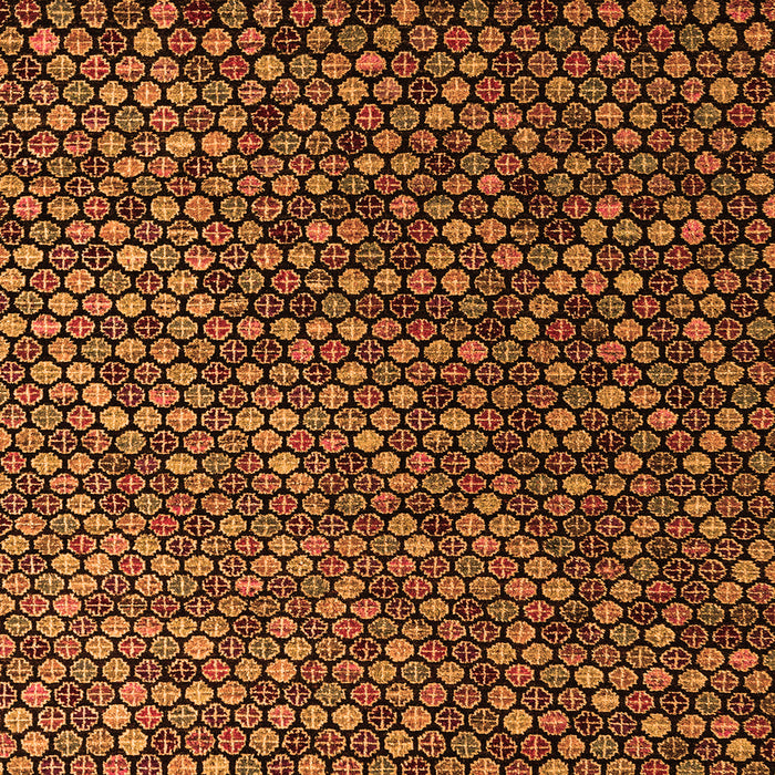 Square Machine Washable Abstract Orange Modern Area Rugs, wshabs4458org