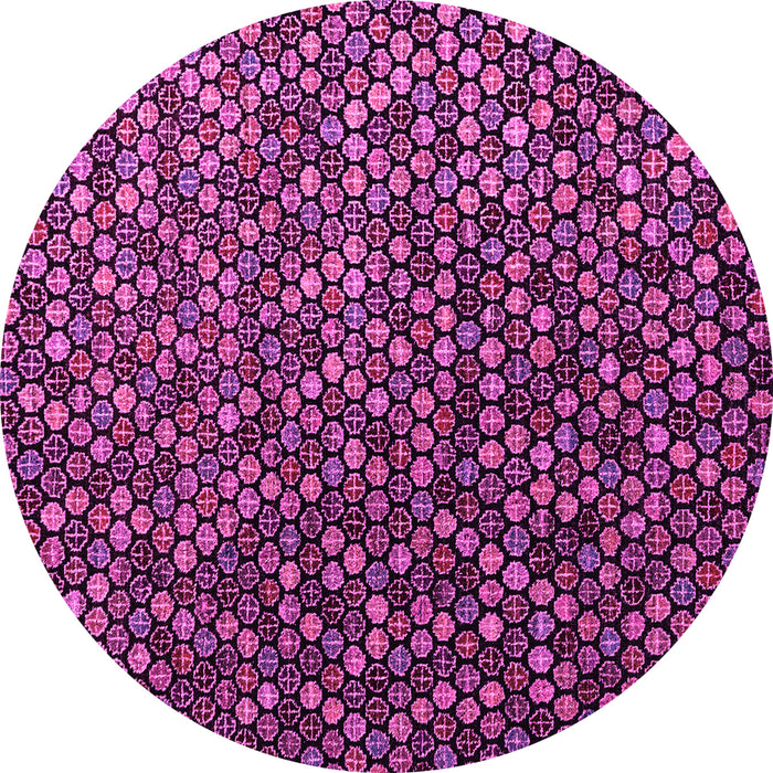 Round Abstract Pink Modern Rug, abs4458pnk