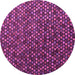 Round Abstract Pink Modern Rug, abs4458pnk