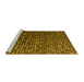 Sideview of Machine Washable Abstract Yellow Modern Rug, wshabs4458yw