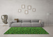 Machine Washable Abstract Green Modern Area Rugs in a Living Room,, wshabs4458grn