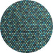 Round Abstract Light Blue Modern Rug, abs4458lblu