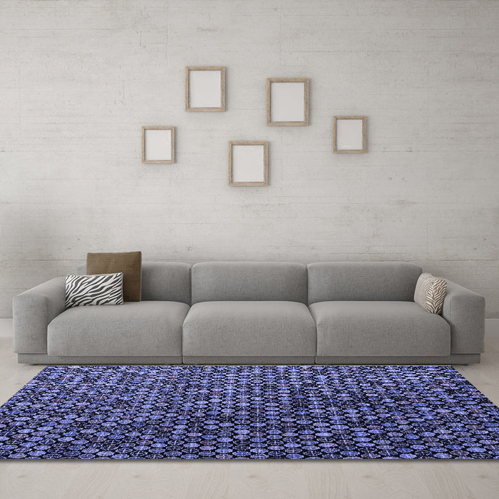 Machine Washable Abstract Blue Modern Rug in a Living Room, wshabs4458blu