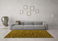 Machine Washable Abstract Yellow Modern Rug, wshabs4458yw