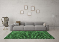 Machine Washable Abstract Emerald Green Modern Rug, wshabs4458emgrn