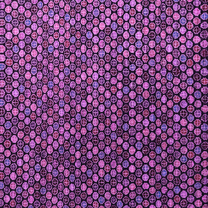 Square Machine Washable Abstract Purple Modern Area Rugs, wshabs4458pur