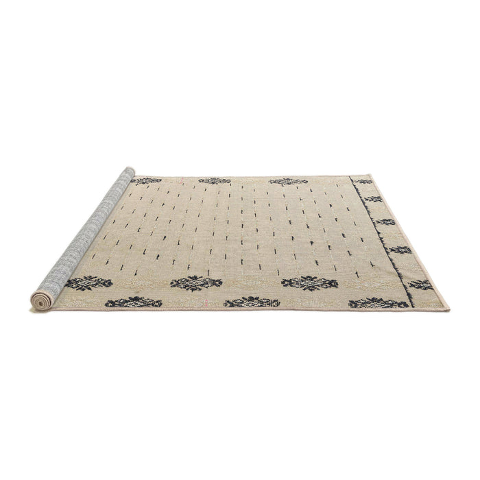 Sideview of Machine Washable Abstract Light Orange Rug, wshabs4459