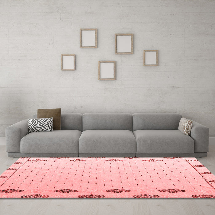 Modern Red Washable Rugs