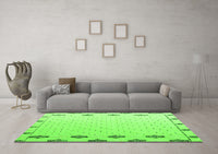 Machine Washable Solid Green Modern Rug, wshabs4459grn