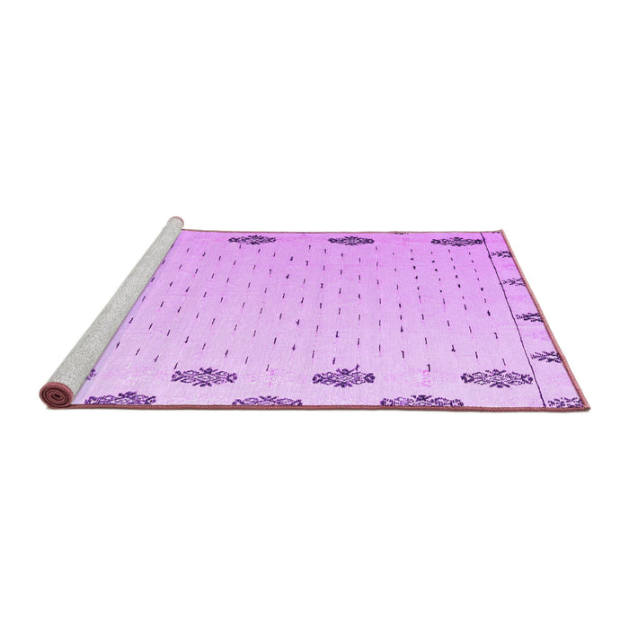Sideview of Machine Washable Solid Purple Modern Area Rugs, wshabs4459pur