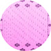 Round Solid Pink Modern Rug, abs4459pnk