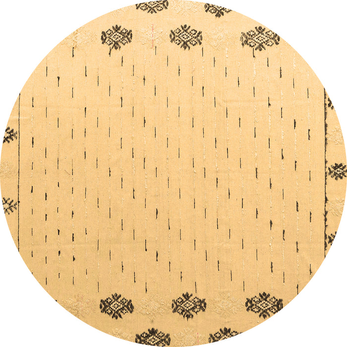 Round Solid Brown Modern Rug, abs4459brn