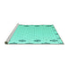 Sideview of Machine Washable Solid Turquoise Modern Area Rugs, wshabs4459turq