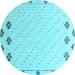 Round Solid Light Blue Modern Rug, abs4459lblu