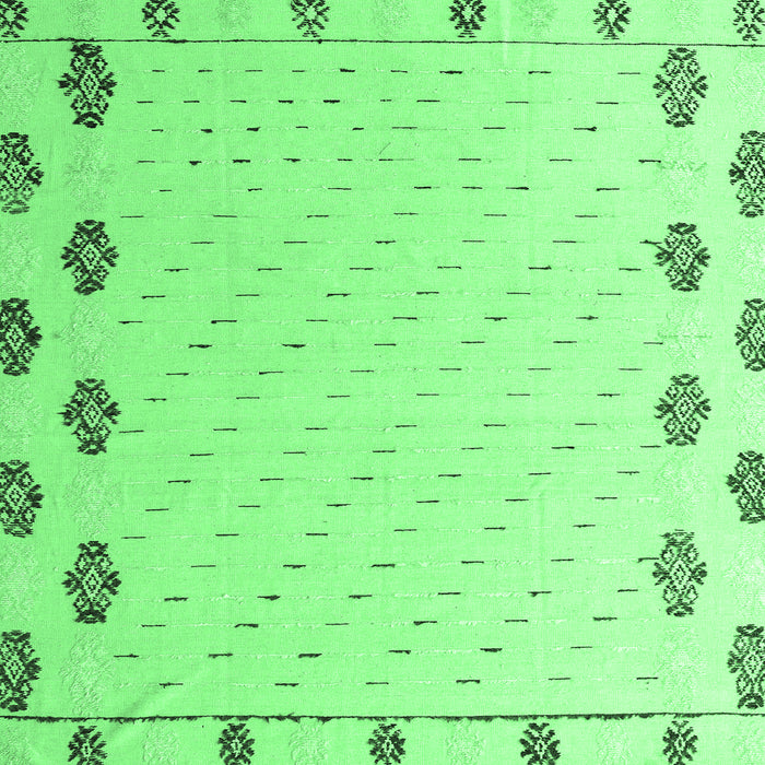 Square Machine Washable Solid Emerald Green Modern Area Rugs, wshabs4459emgrn