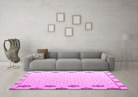 Machine Washable Solid Pink Modern Rug, wshabs4459pnk