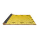 Sideview of Solid Yellow Modern Rug, abs4459yw