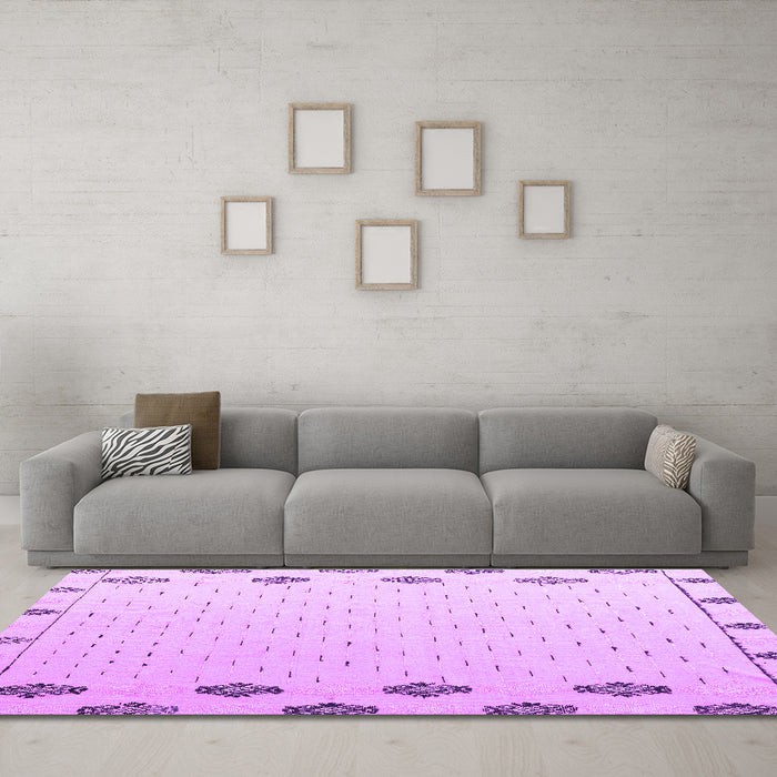 Machine Washable Solid Purple Modern Area Rugs in a Living Room, wshabs4459pur