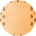 Round Solid Orange Modern Rug, abs4459org