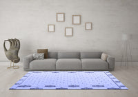 Machine Washable Solid Blue Modern Rug, wshabs4459blu