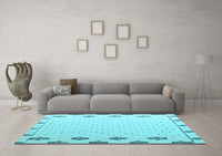 Machine Washable Solid Light Blue Modern Rug, wshabs4459lblu