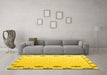 Machine Washable Solid Yellow Modern Rug in a Living Room, wshabs4459yw