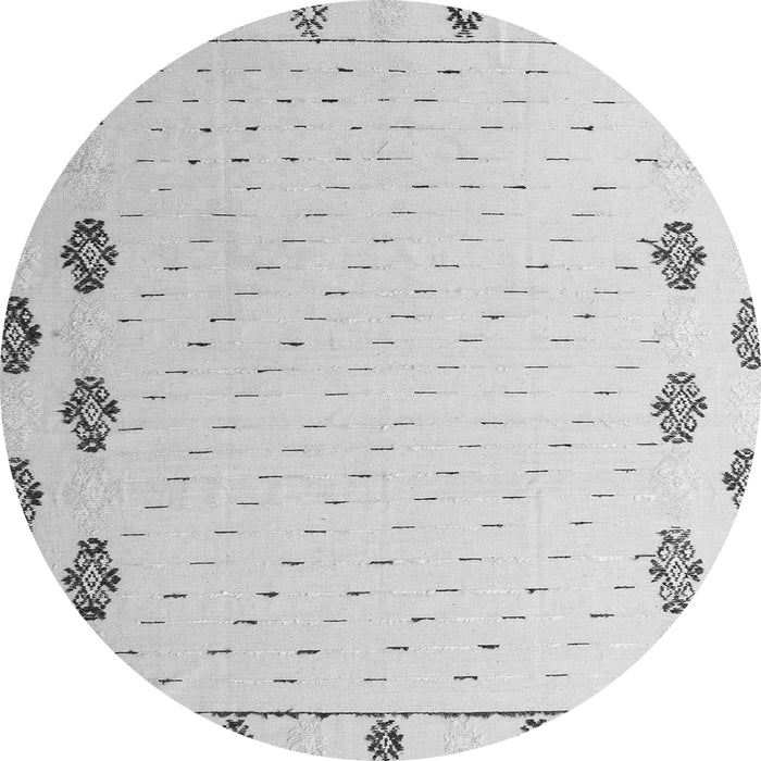 Round Machine Washable Solid Gray Modern Rug, wshabs4459gry