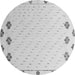 Round Machine Washable Solid Gray Modern Rug, wshabs4459gry