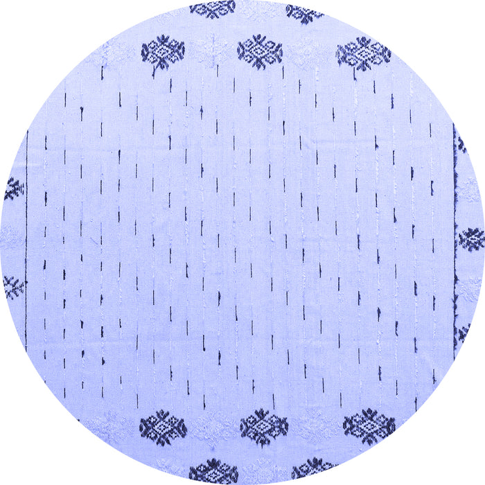 Round Machine Washable Solid Blue Modern Rug, wshabs4459blu