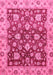 Machine Washable Oriental Pink Traditional Rug, wshabs445pnk