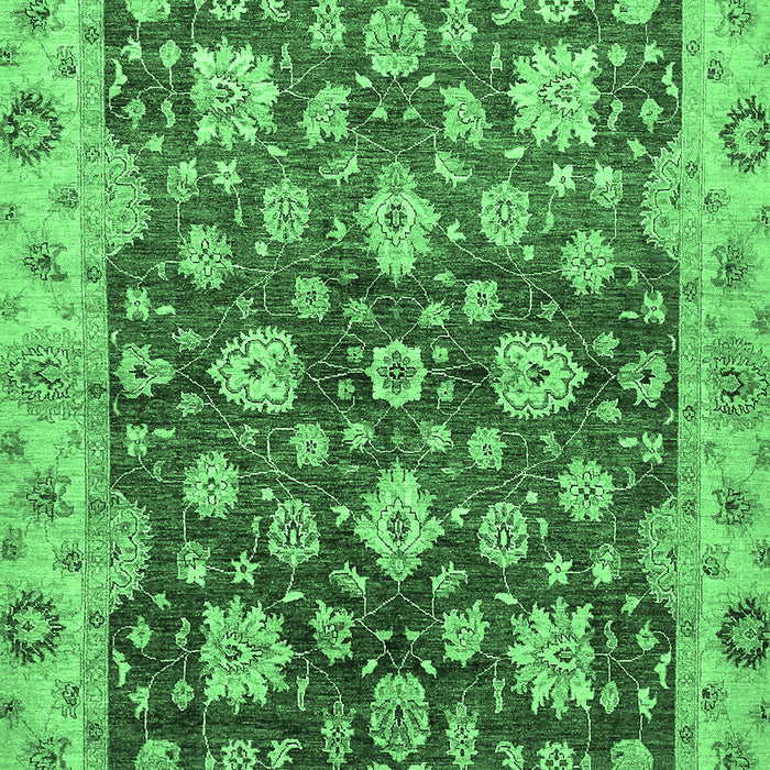 Machine Washable Oriental Emerald Green Traditional Area Rugs, wshabs445emgrn