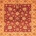 Square Machine Washable Oriental Orange Traditional Area Rugs, wshabs445org