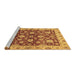 Sideview of Machine Washable Oriental Brown Traditional Rug, wshabs445brn