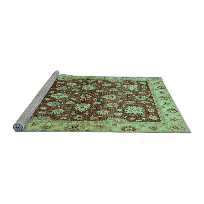 Sideview of Machine Washable Oriental Light Blue Traditional Rug, wshabs445lblu