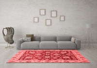 Machine Washable Oriental Red Traditional Rug, wshabs445red