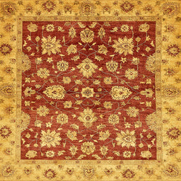 Square Abstract Orange Oriental Rug, abs445