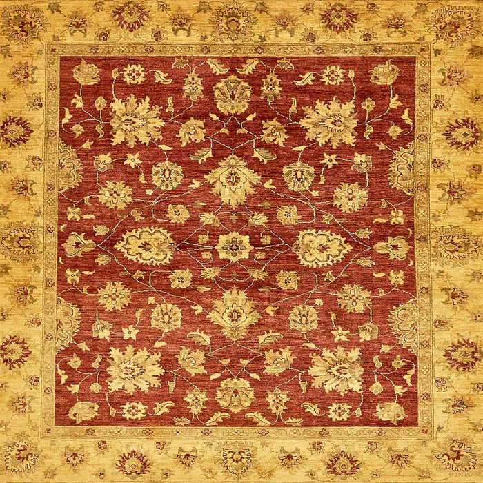 Square Abstract Orange Oriental Rug, abs445