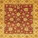 Square Abstract Orange Oriental Rug, abs445