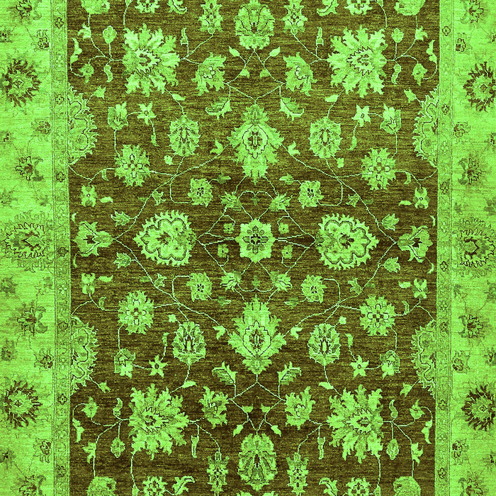 Machine Washable Oriental Green Traditional Area Rugs, wshabs445grn