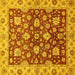 Square Oriental Yellow Traditional Rug, abs445yw