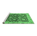 Sideview of Machine Washable Oriental Emerald Green Traditional Area Rugs, wshabs445emgrn