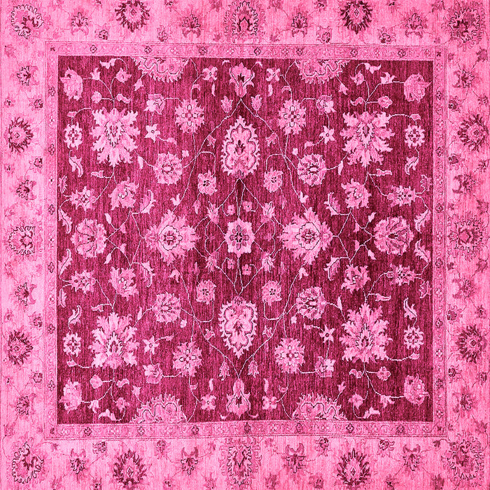 Square Machine Washable Oriental Pink Traditional Rug, wshabs445pnk