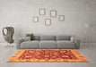 Machine Washable Oriental Orange Traditional Area Rugs in a Living Room, wshabs445org