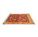 Sideview of Machine Washable Oriental Orange Traditional Area Rugs, wshabs445org