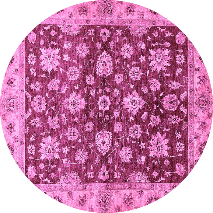 Round Oriental Purple Traditional Rug, abs445pur