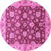 Round Oriental Purple Traditional Rug, abs445pur