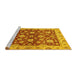 Sideview of Machine Washable Oriental Yellow Traditional Rug, wshabs445yw